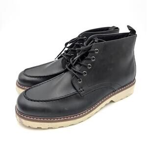 Abound Paxton Apron Toe Lug Sole Boots Lace-Up Men's Black Size US13M EU46